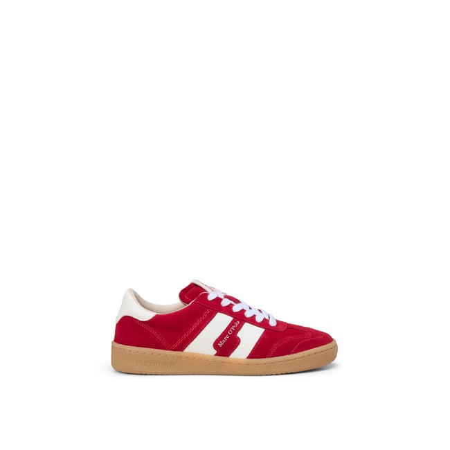 Baskets Modèle Court en cuir de vache de haute qualité rouge <span itemprop=