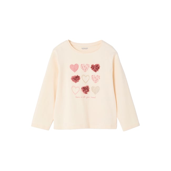 T-shirt animation coeur manches longues - VERTBAUDET
