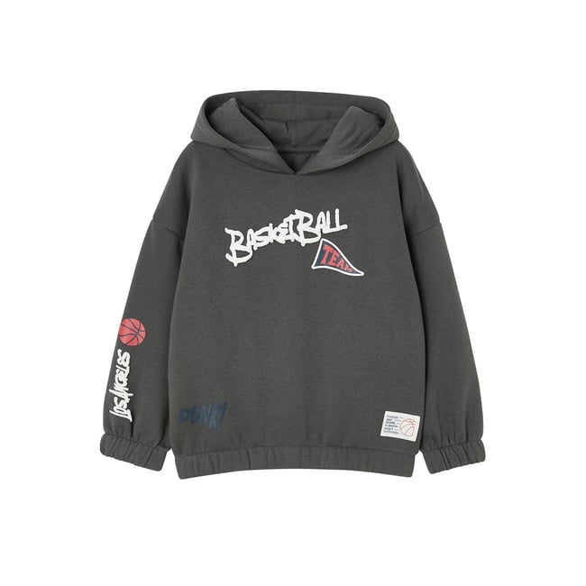 Sweat à capuche manches longues lichen <span itemprop=