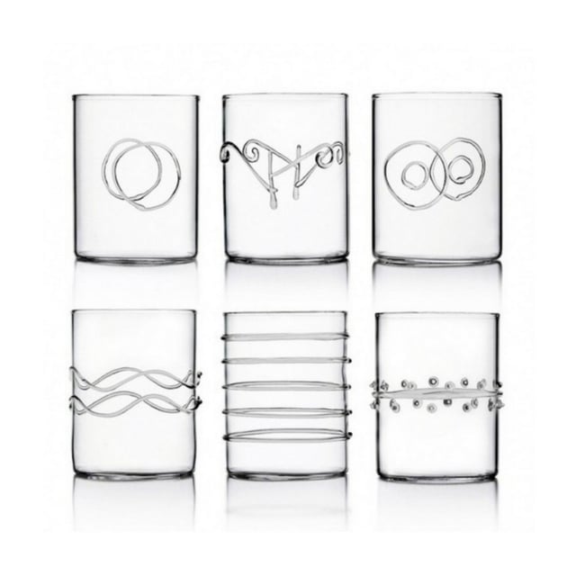 Set de 6 verres à eau design  Deco Couleur transparent <span itemprop=