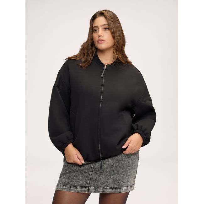 Blouson avec col côtelé noir <span itemprop=