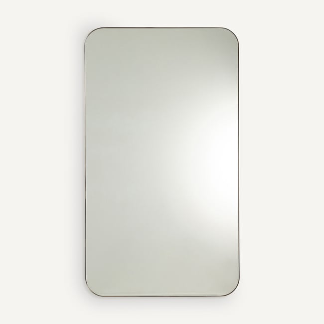 Miroir métal acier laiton vieilli H140 cm Caligone Couleur laiton vieilli <span itemprop=