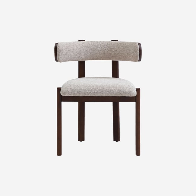 Lot de 2 chaises en tissu et bois massif couleur noyer YOUNA - HABITAT