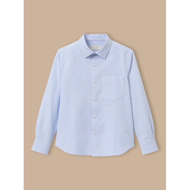 Chemise Oxford rayée rayure bleue <span itemprop=