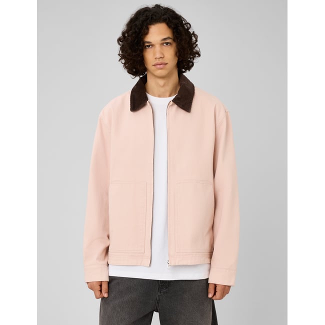 Veste zippée unie col velours - BZB