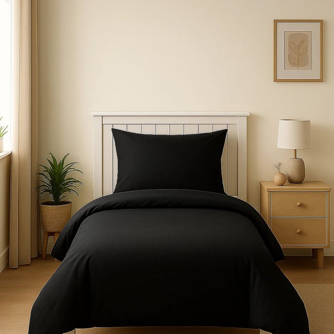 housse de couette coton unie, MENO gris foncé <span itemprop=