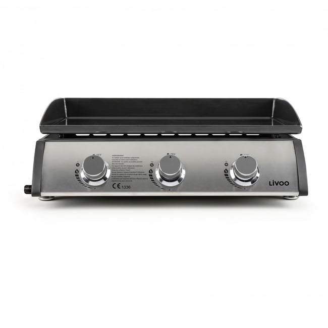 Plancha gaz 3 brûleurs gris <span itemprop=