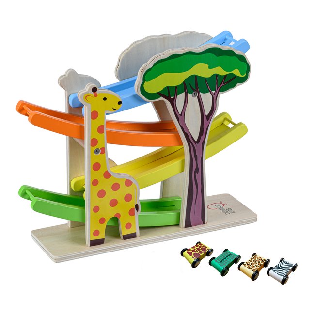 Rampe Course Circuit Voiture Bois Bébé multicolore <span itemprop=