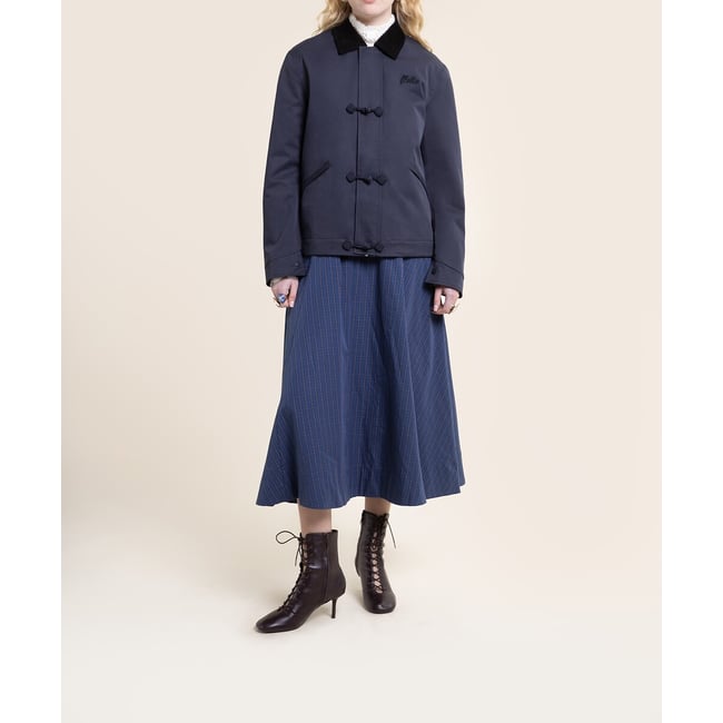 Veste imperméable à brandebourgs, CARNOT indigo <span itemprop=