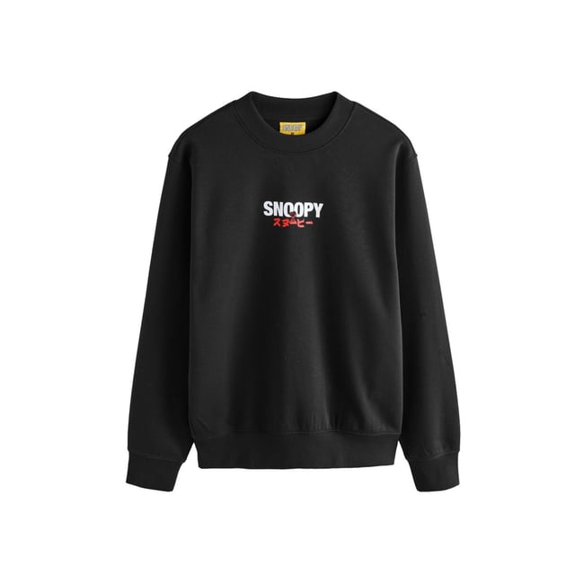 Sweat graphique ras du cou snoopy noir <span itemprop=