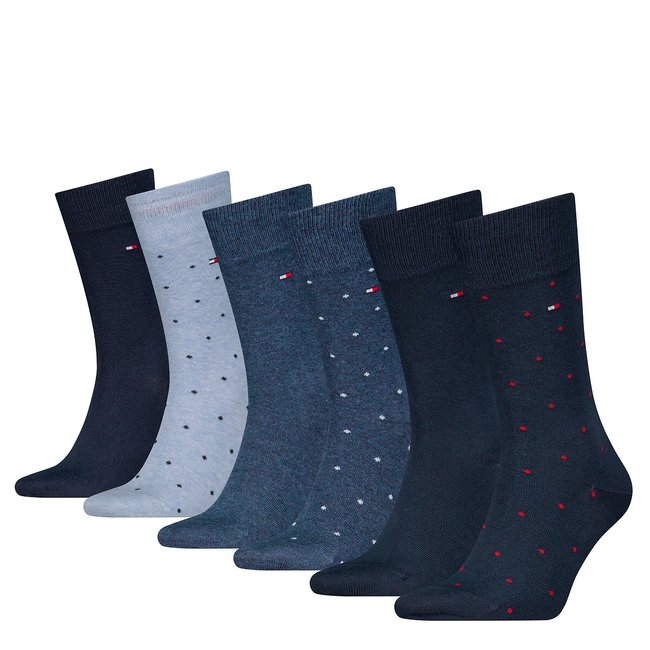 Confezione da 6 paia di calze alte blu TOMMY HILFIGER