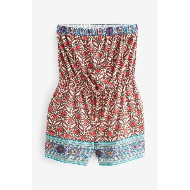 Combi-short bandeau boobtube imprimé rose <span itemprop=