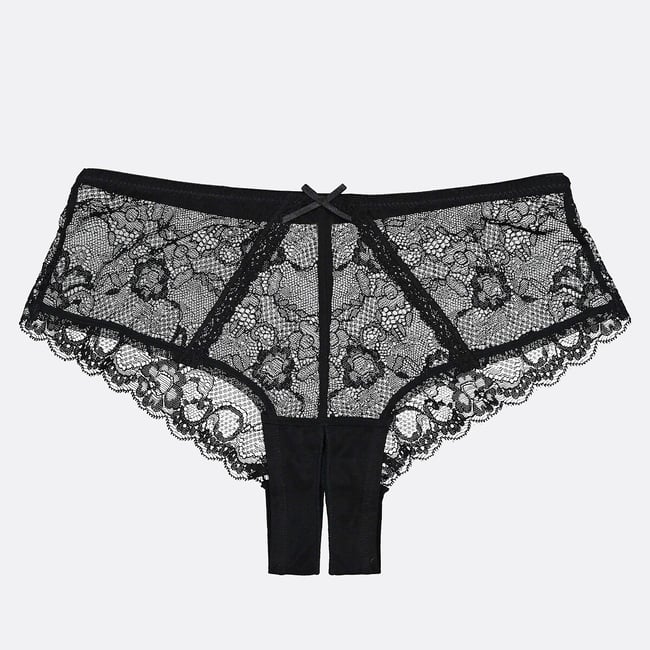 Culotte in pizzo con spacco nero  SUITE PRIVEE