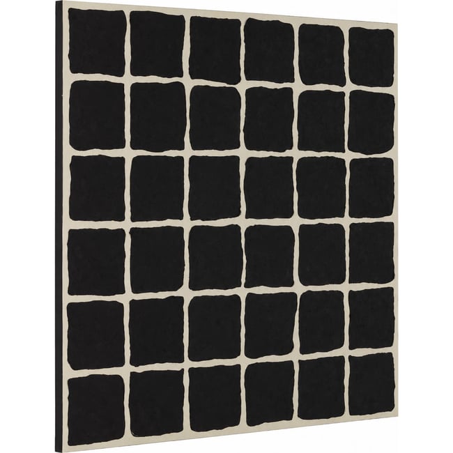 Toile abstraite texturée fait main Couleur noir et blanc <span itemprop=