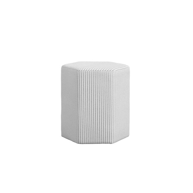 Delphine Coastal Scandi Cotton Striped Stool, striped light grey, SO'HOME