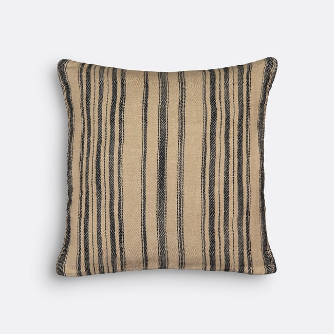 Housse de coussin carrée, Belaga naturel/noir <span itemprop=