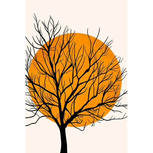 Tableau dessin soleil caché - HEXOA