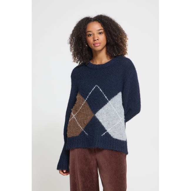 Á manches longues bleu total eclipse harlekin <span itemprop=