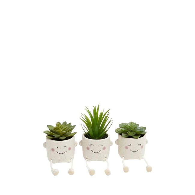 Succulente artificielle, lot de 3 Couleur vert <span itemprop=