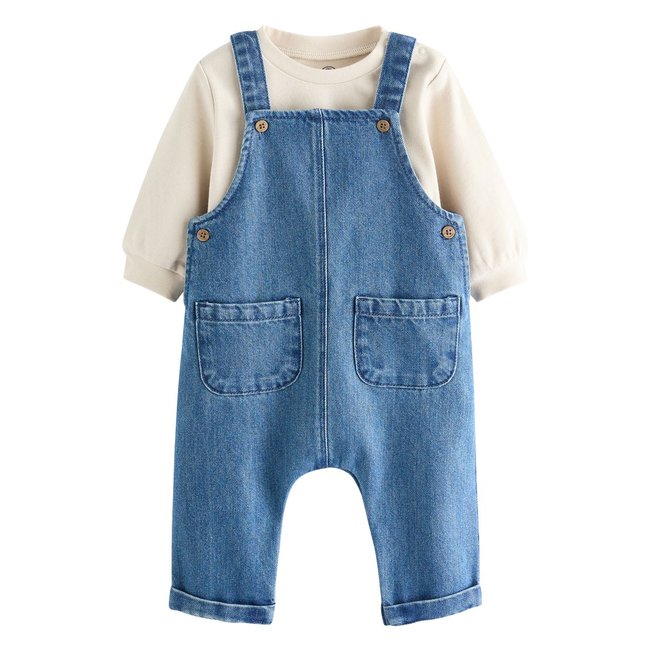 Body et salopette bébé en jean, ensemble bleu <span itemprop=