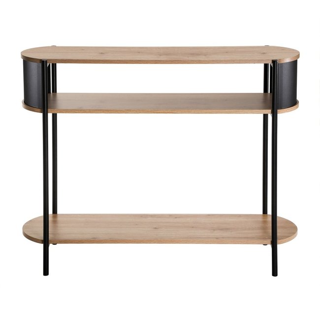 Console 3 niveaux avec flancs en métal Couleur bois clair <span itemprop=