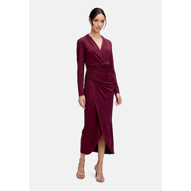 Robe de soirée à encolure en v deep dahlia <span itemprop=