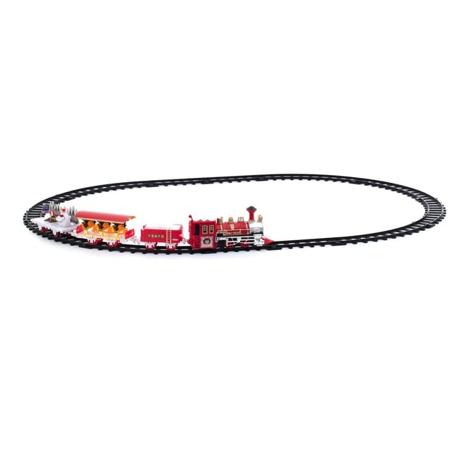 Train de noël lumineux 16 pièces musical à mouvement 1 LED Couleur ours/pingouin <span itemprop=