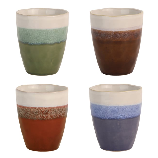 Set de 4 gobelets à café 18 cl assortis - FUJI Couleur multicolore <span itemprop=