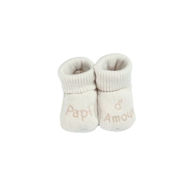 chaussons bébé avec broderie papi d'amour - TROIS KILOS SEPT