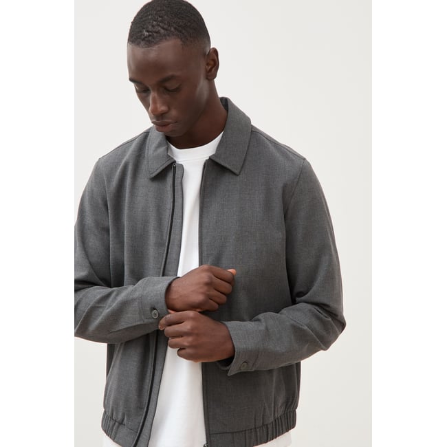 Blouson manches longues doublé gris foncé <span itemprop=