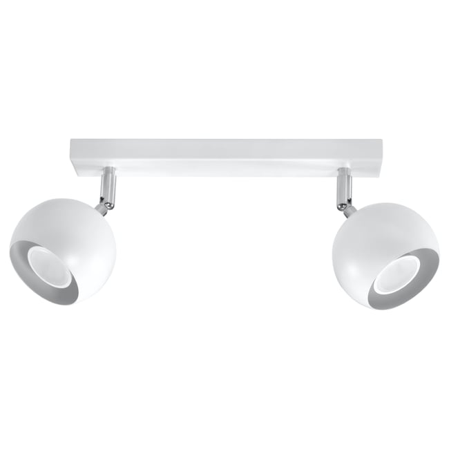 Plafonnier Acier Blanc GU10 2 Oculare Couleur blanc <span itemprop=