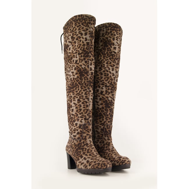 Cuissardes à tige XL , pied large taupe <span itemprop=