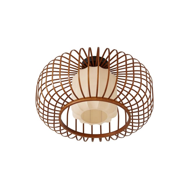 Plafonnier en bambou scandinave, Davella Couleur bois foncé, beige <span itemprop=