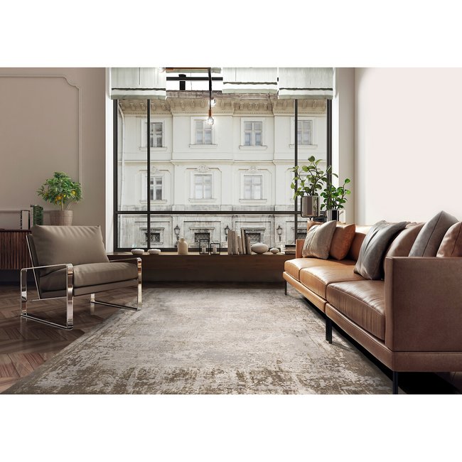 Distressed Textured Border Rug - SO'HOME