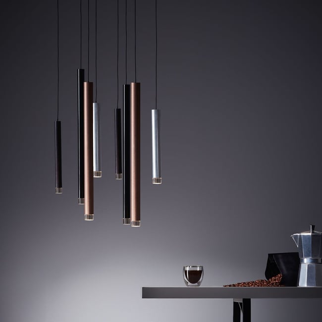 Suspension    lumière chaude  CEMBALO Couleur marron <span itemprop=