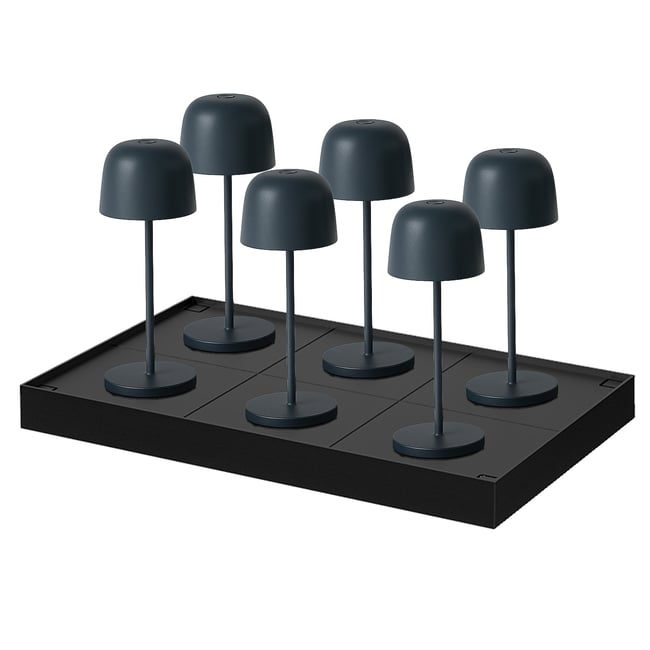 Lot de 6 Lampes de table avec socle 6x SOPHIA Couleur gris anthracite <span itemprop=