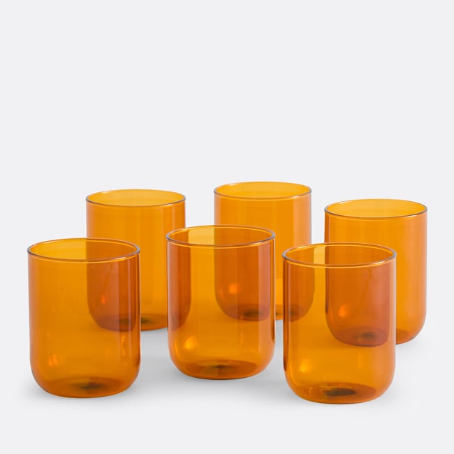 Lot De 3 Verres à Long Drink – Fond Coloré Orange, Bleu Et Rouge – Légers Et Résistants