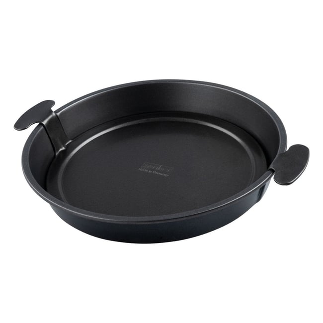 Moule à gâteau et quiches rond de 28 cm fond BLACK METALLIC noir <span itemprop=