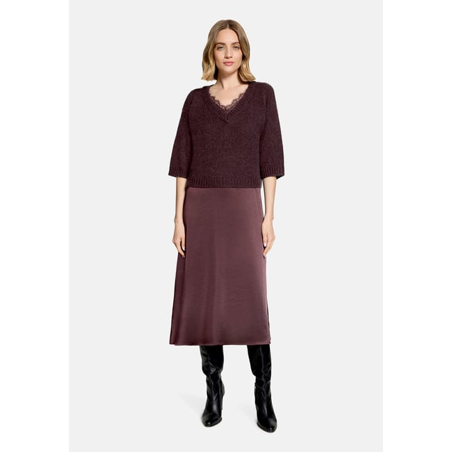 Robe casual deux-pièces dark maroon <span itemprop=