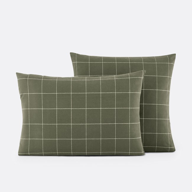 Flanell-Kissenbezug Charlie, khaki khaki LA REDOUTE INTERIEURS