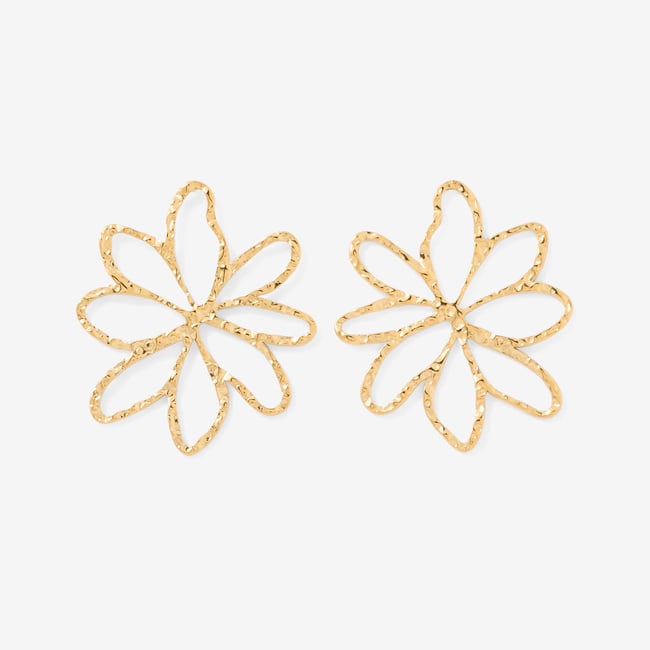 Boucles d'oreilles fleur acier inoxydable v019843 <span itemprop=