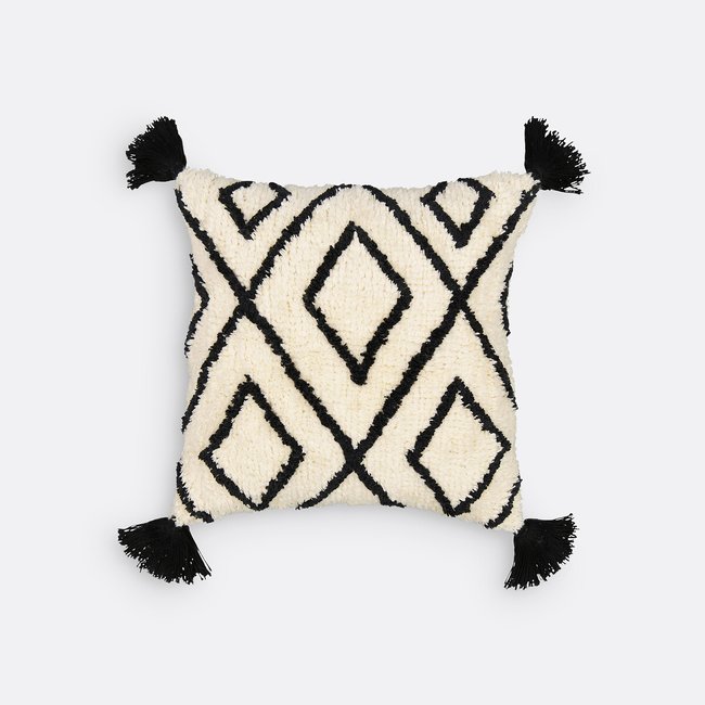 Housse de coussin, Cali ecru/noir <span itemprop=