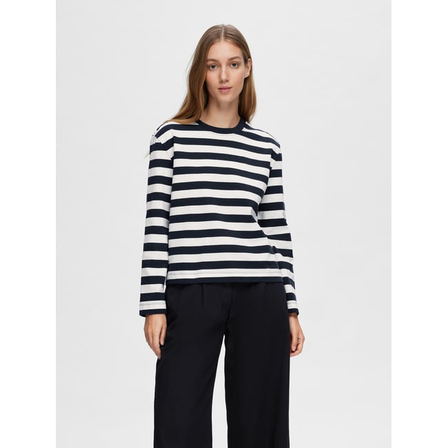 T-Shirt À Manches Longues À rayures dark sapphire <span itemprop=