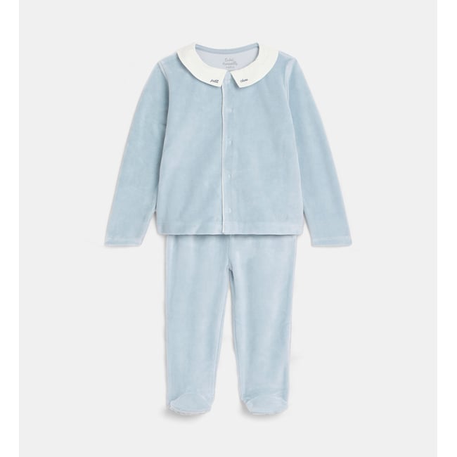 Ensemble vito en velours bleu <span itemprop=