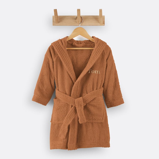 Peignoir enfant personnalisé 350g/m2, Scénario  caramel <span itemprop=