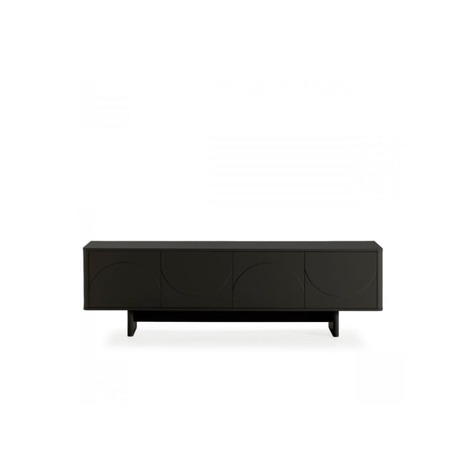 Meuble TV 180 cm MDF, ESTEBAN Couleur noir <span itemprop=