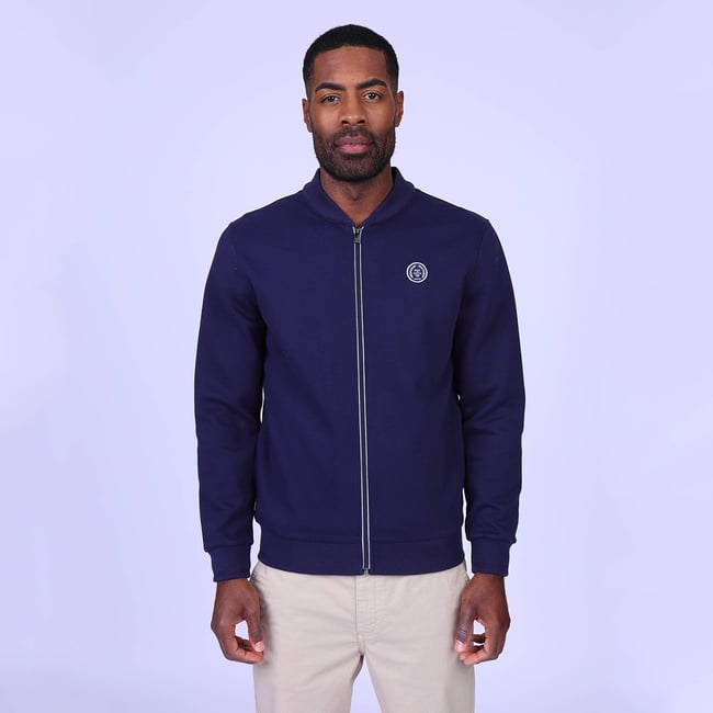 Cardigan molletonné Gaston bleu marine <span itemprop=
