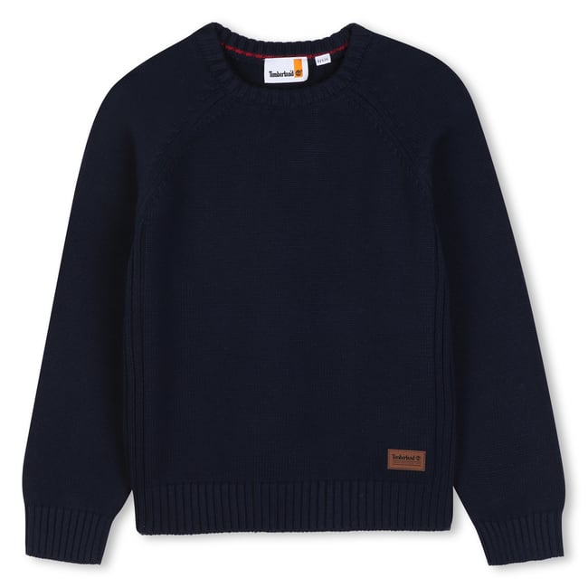 Pull à manches longues bleu cargo <span itemprop=