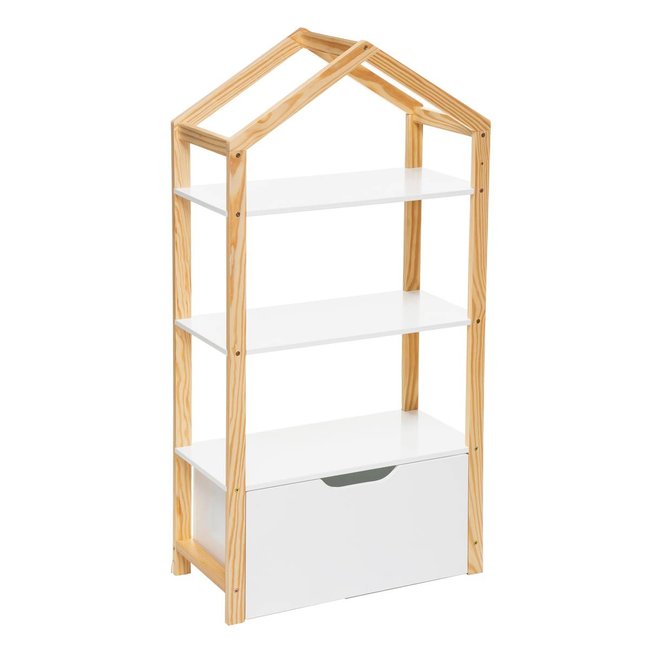 Bibliothèque enfant MAISON Couleur blanc <span itemprop=