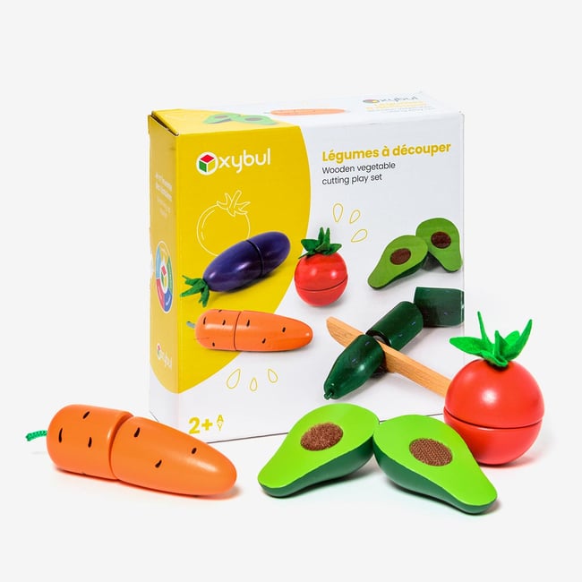 Set de 5 légumes à découper en bois v002227 <span itemprop=